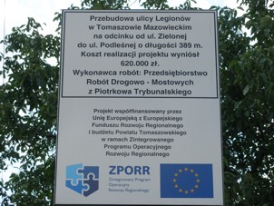 Przebudowa ulicy Legionw w Tomaszowie Mazowieckim na odcinku od ulicy Zielonej do ulicy Podlenej
